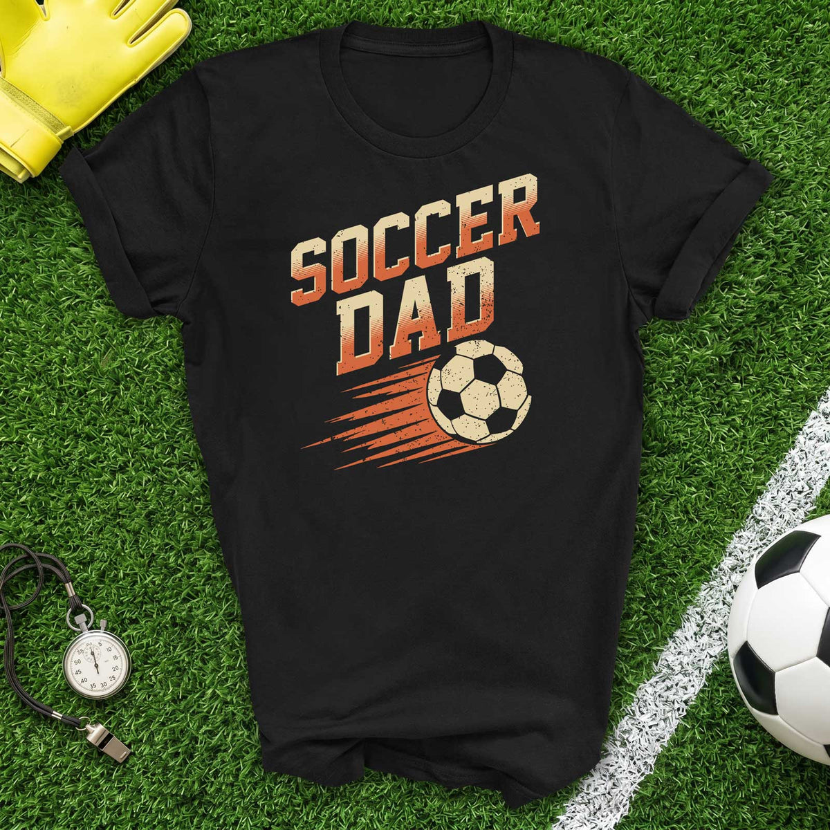 Soccer Dad T-Shirt Retro Vintage Soccer Ball Graphic Tee for Proud Parents
