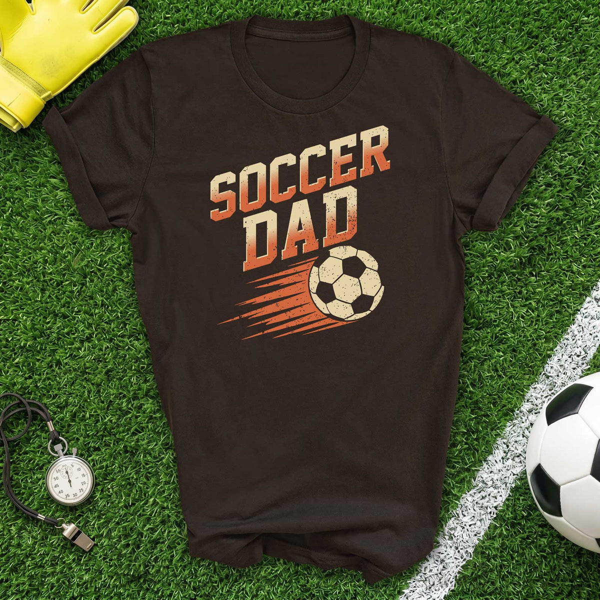 Soccer Dad T-Shirt Retro Vintage Soccer Ball Graphic Tee for Proud Parents
