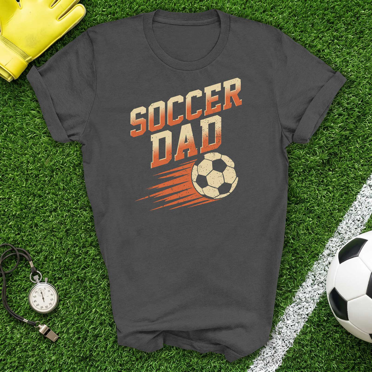 Soccer Dad T-Shirt Retro Vintage Soccer Ball Graphic Tee for Proud Parents