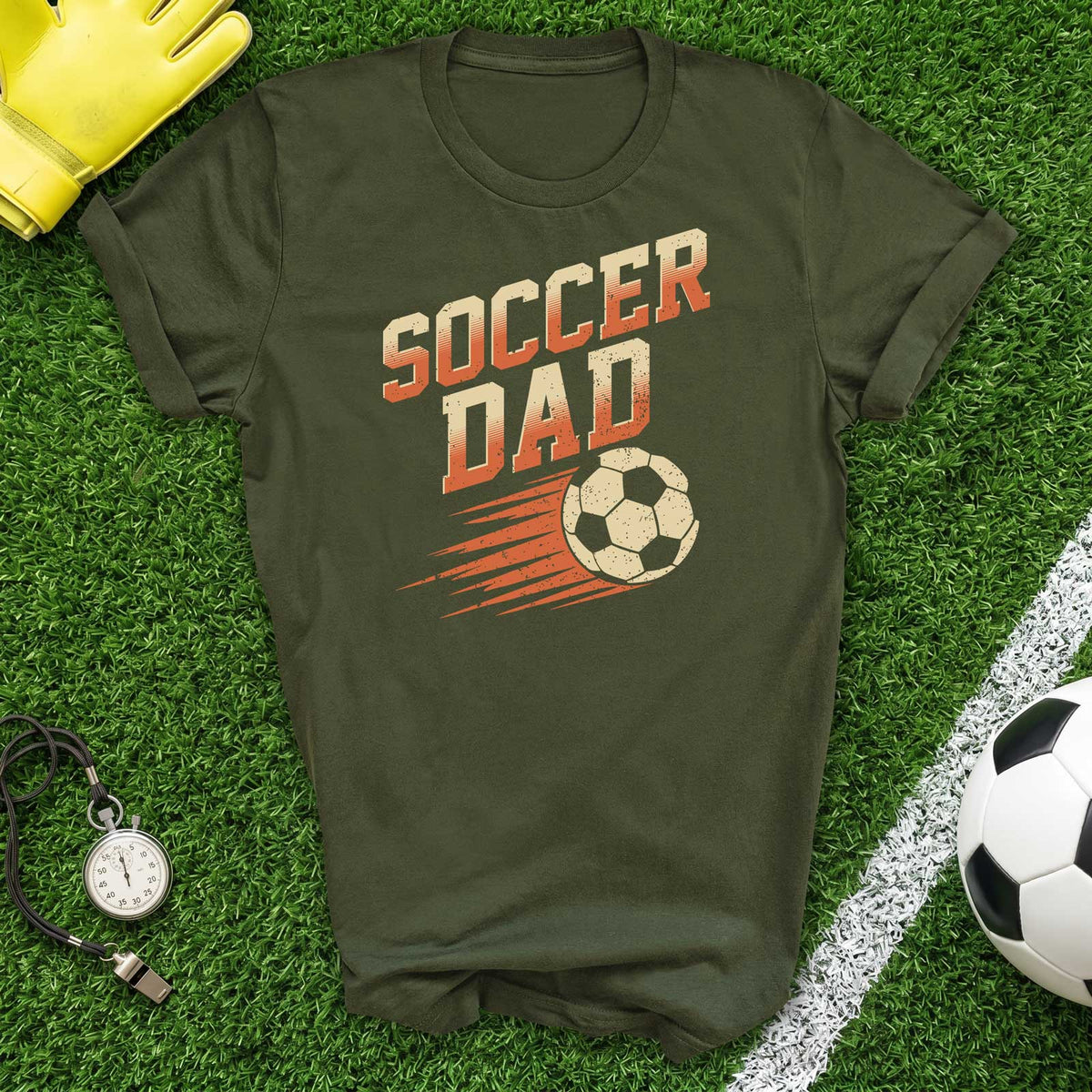Soccer Dad T-Shirt Retro Vintage Soccer Ball Graphic Tee for Proud Parents