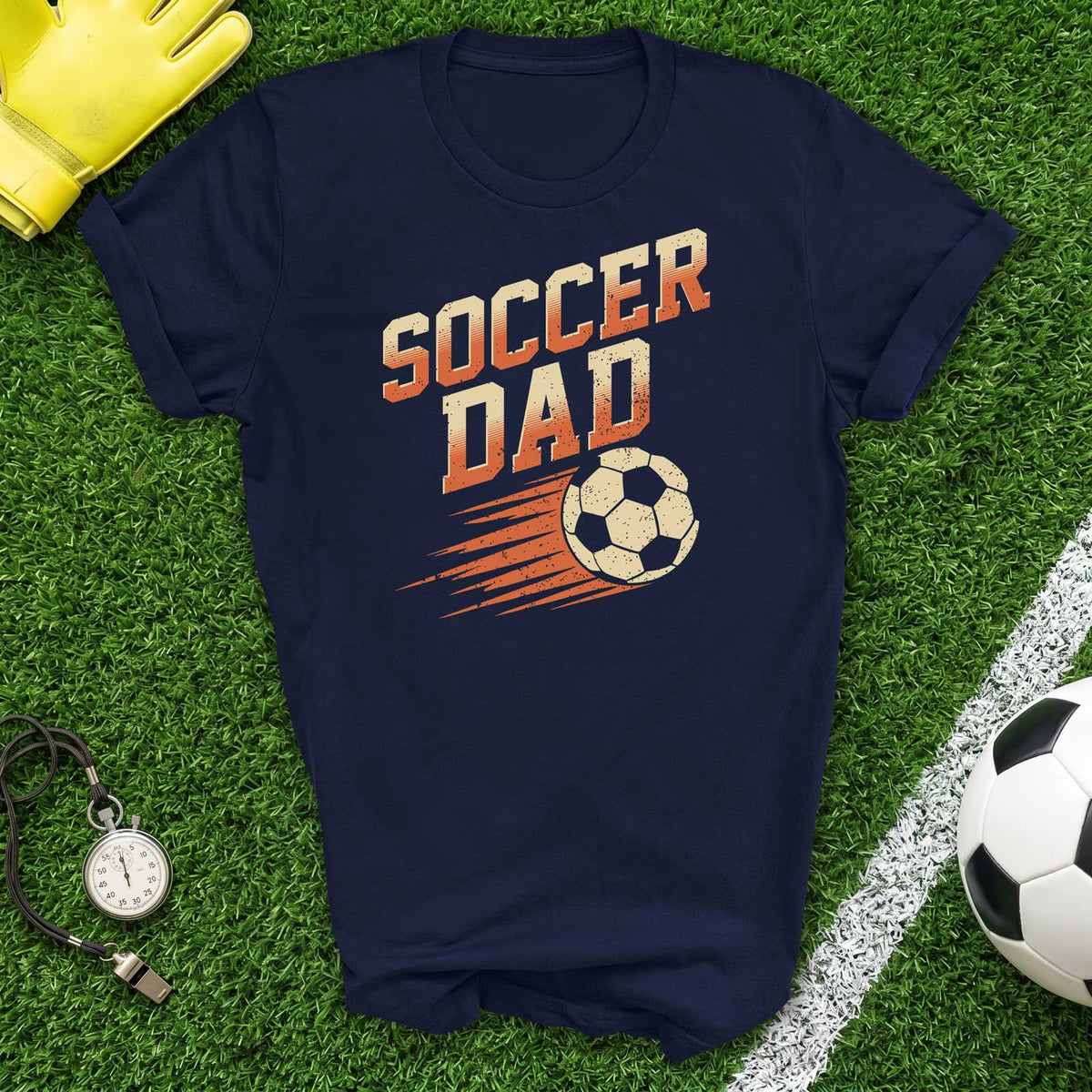 Soccer Dad T-Shirt Retro Vintage Soccer Ball Graphic Tee for Proud Parents