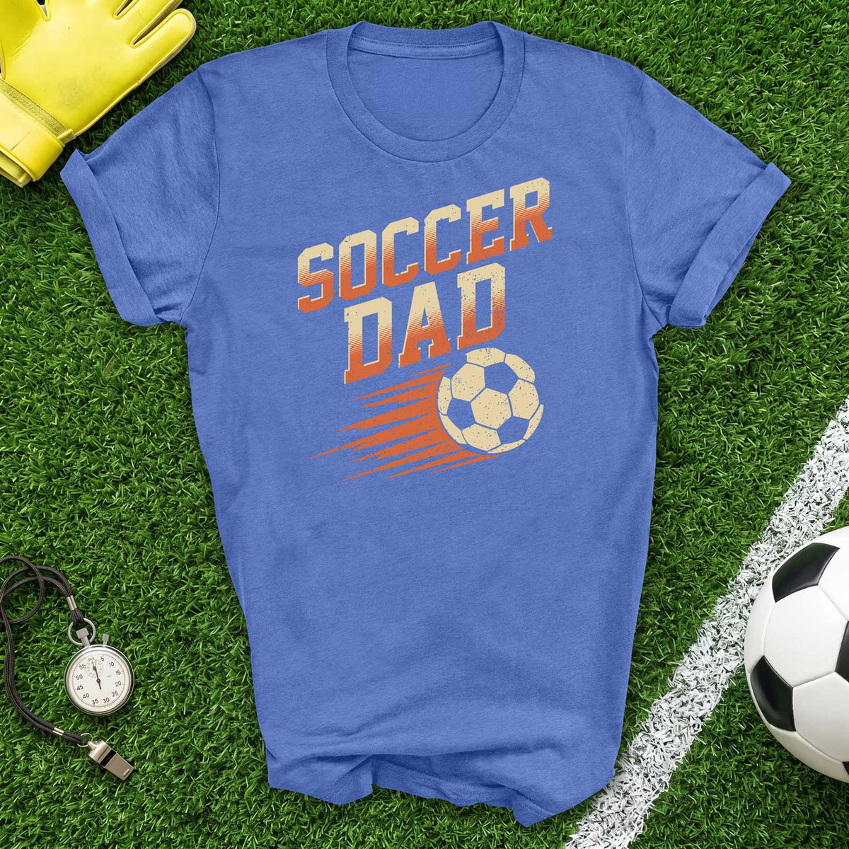 Soccer Dad T-Shirt Retro Vintage Soccer Ball Graphic Tee for Proud Parents